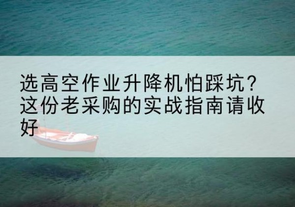 靖安高空作业升降机厂家推荐-选高空作业升降机怕踩坑？这份老采购的实战指南请收好